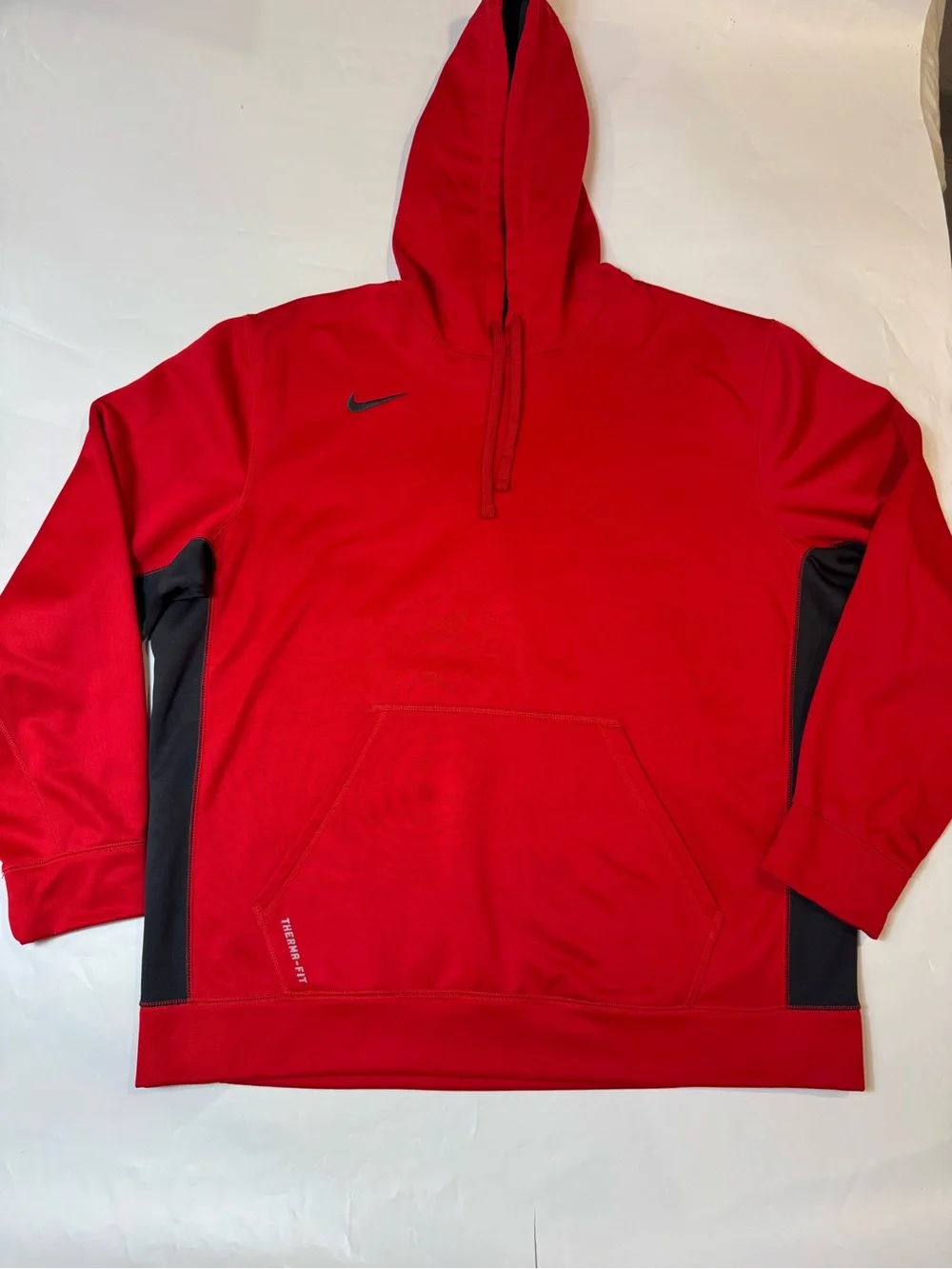 Nike KO 2.0 Men's Therma Fit Sweatshirt Hoodie 621940-656 Red Gray XXL